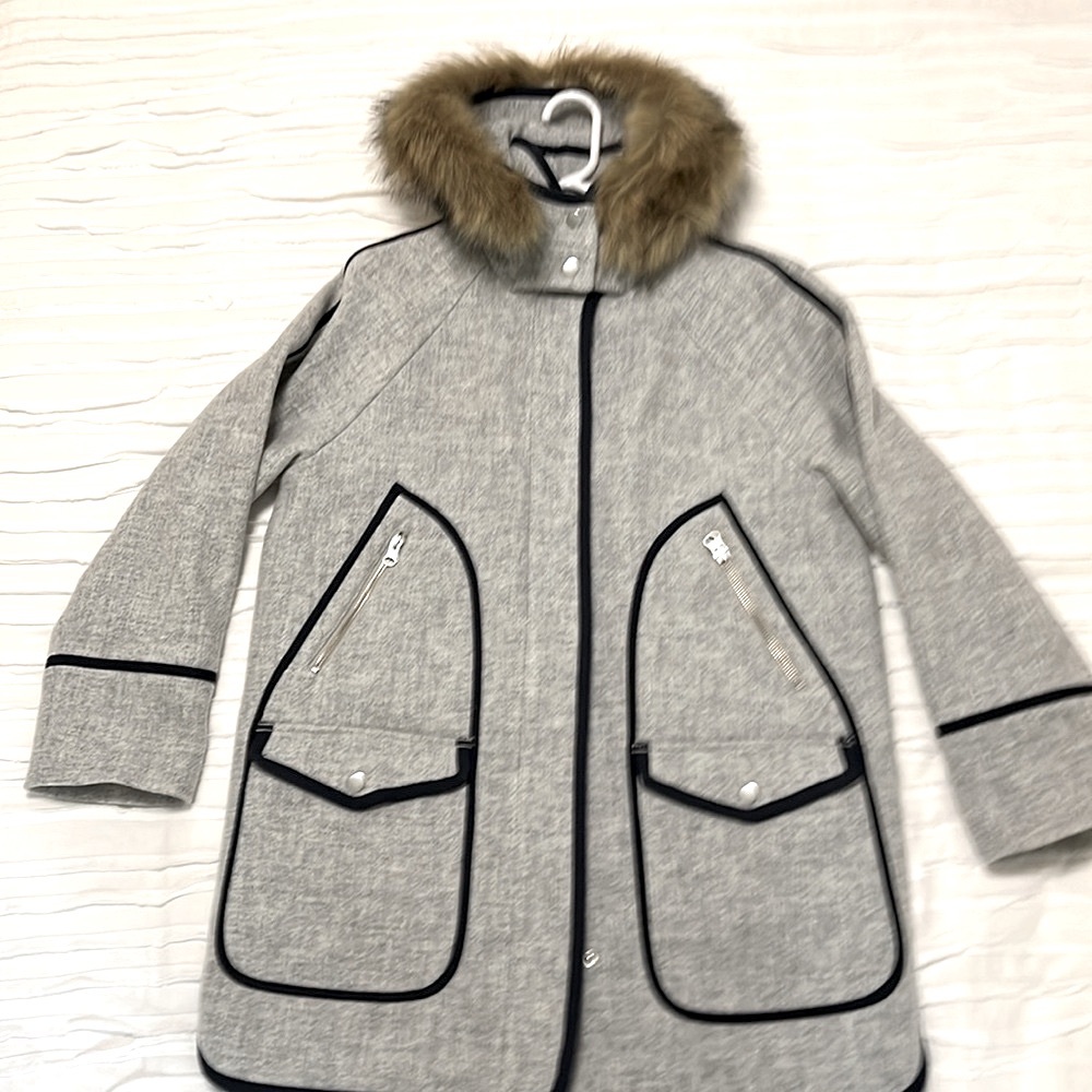 NWT J Crew Summit Parka in Italian Stadium Cloth Wool Size 4 - Picture 2 of 10